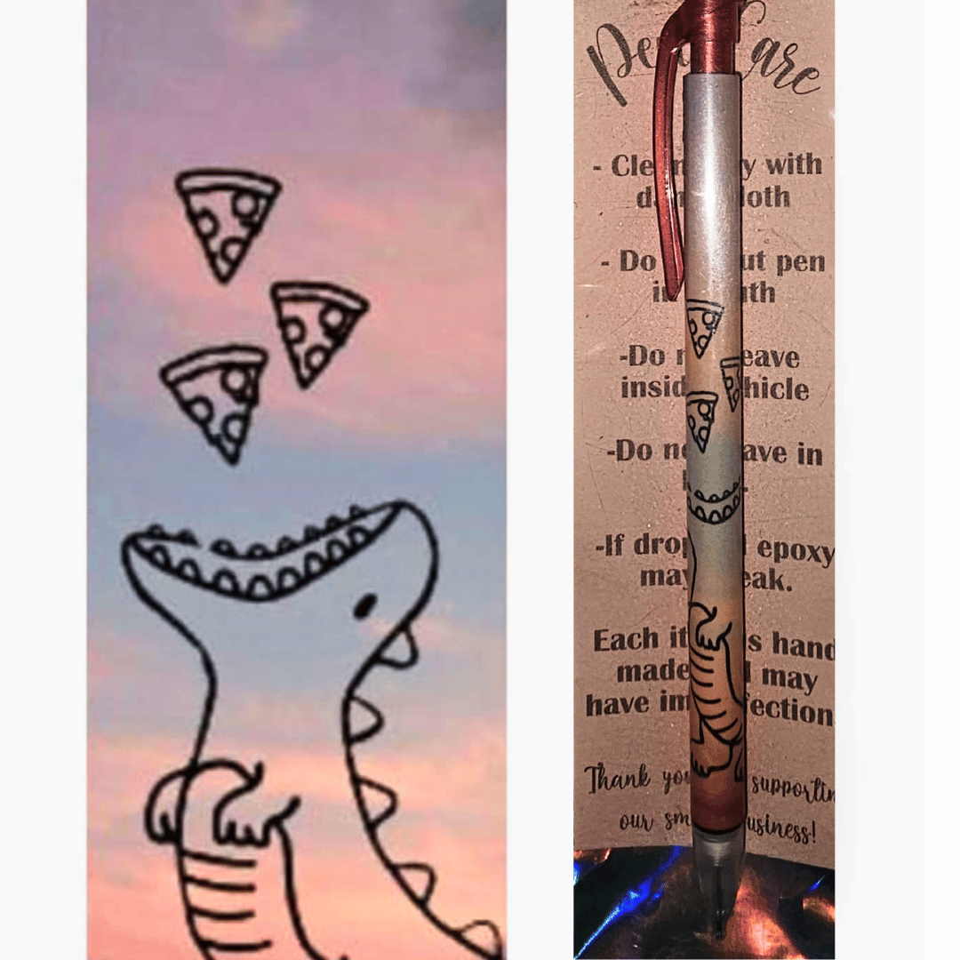 Dinosaur Eating Pizza Mechanical Pencil