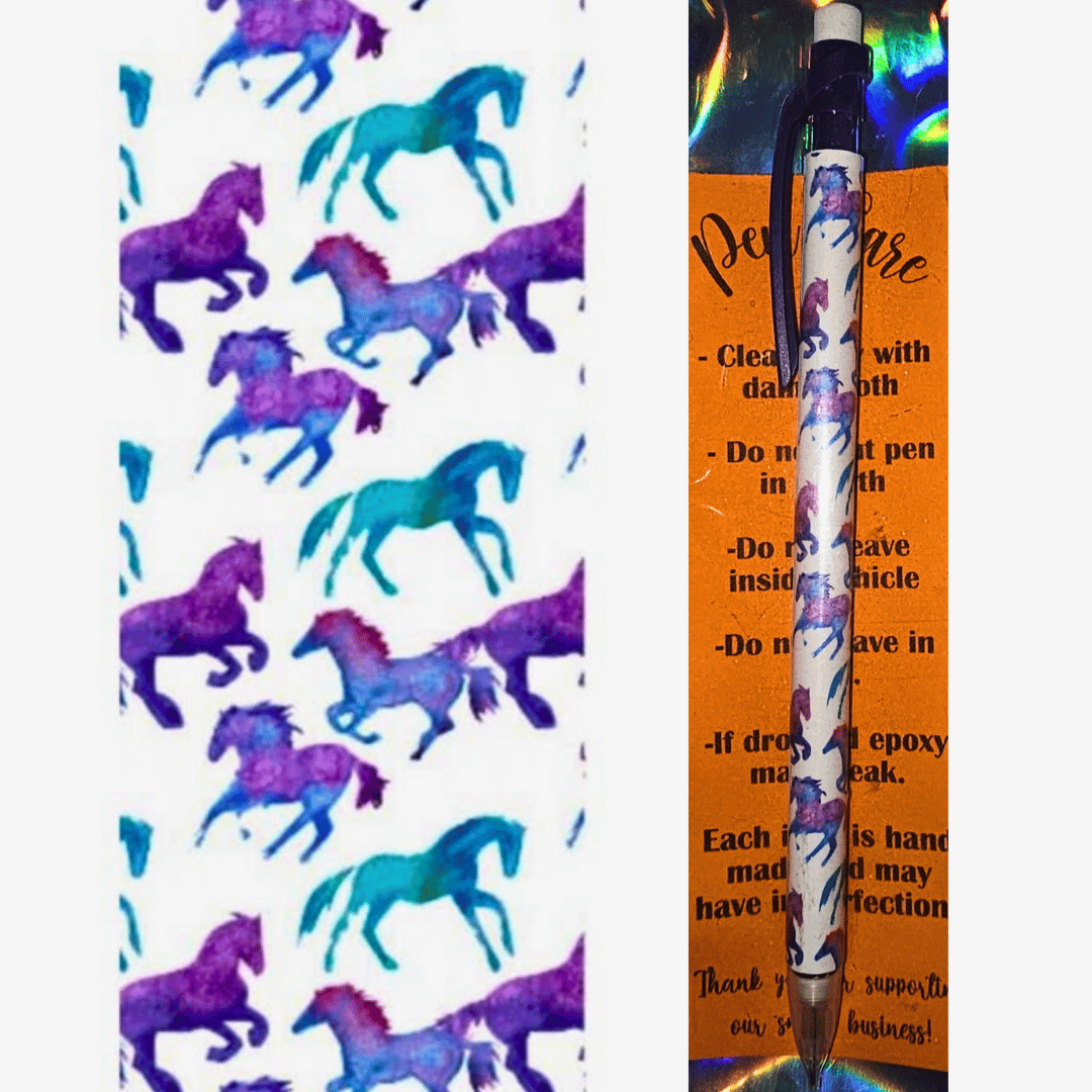 Blue and Purple Horses Mechanical Pencil- Wordkind