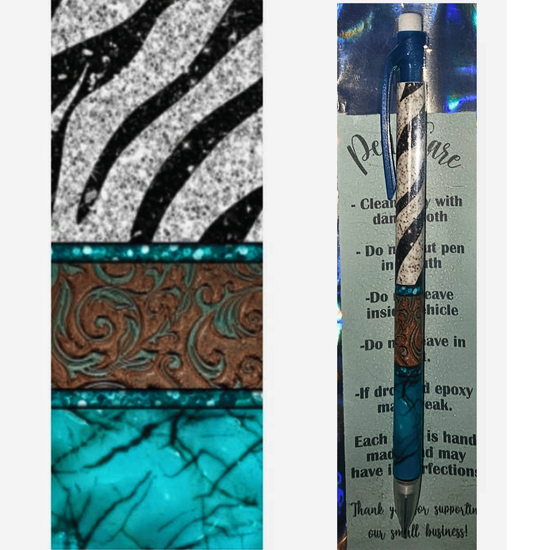 Zebra Stripes and Turquoise Mechanical Pencil- Wordkind