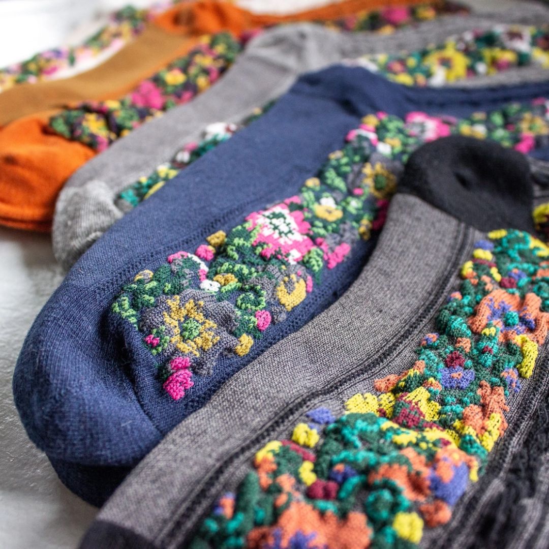Vintage-Style Floral Boot Socks | Retro Floral Pattern