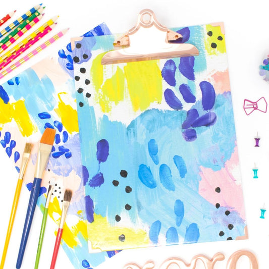 Clipboard with Colourful Abstract Design