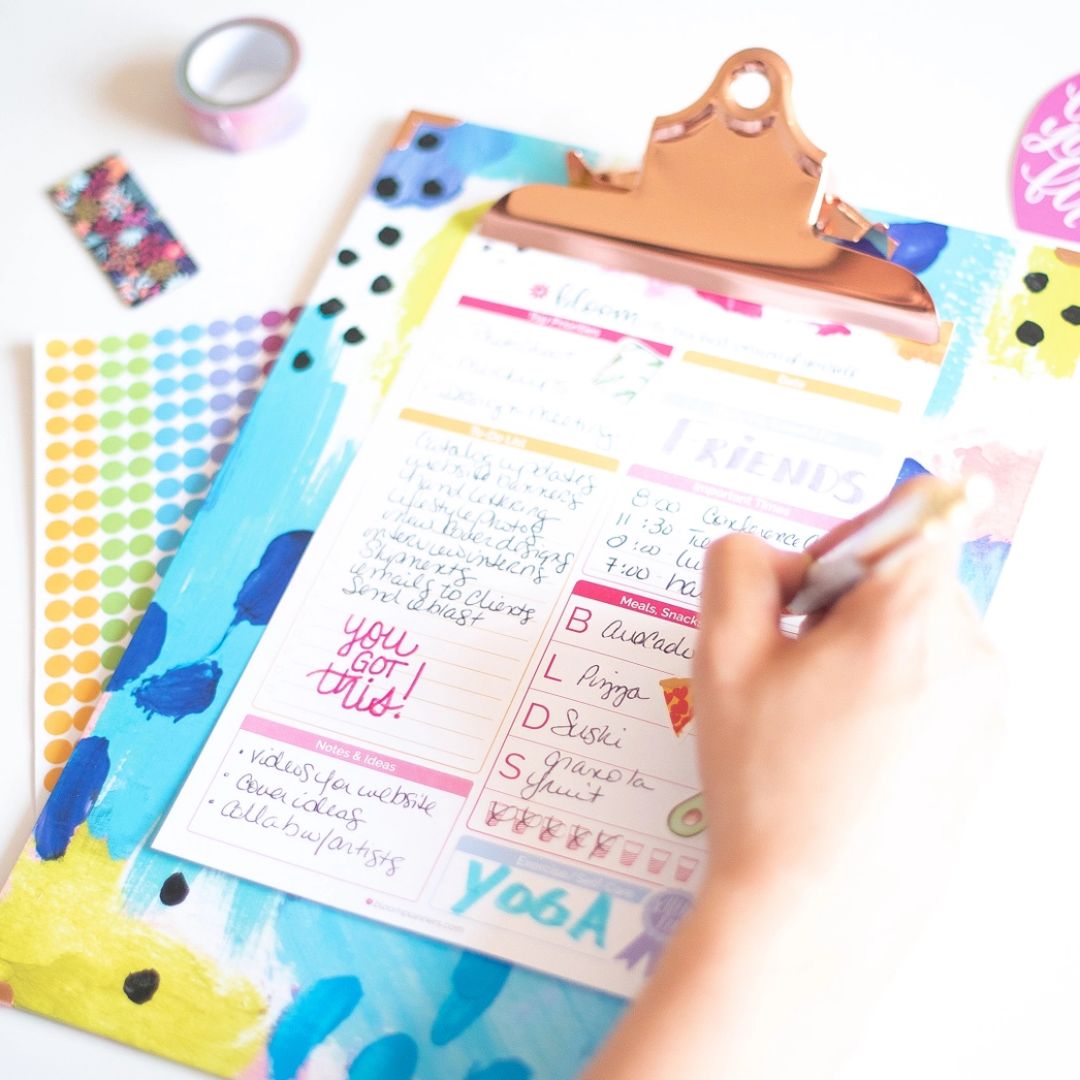 Clipboard with Colourful Abstract Design