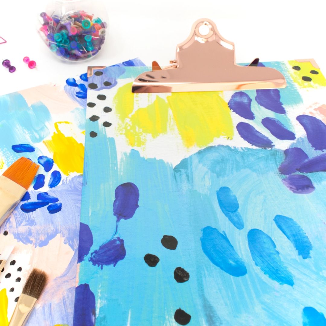 Clipboard with Colourful Abstract Design