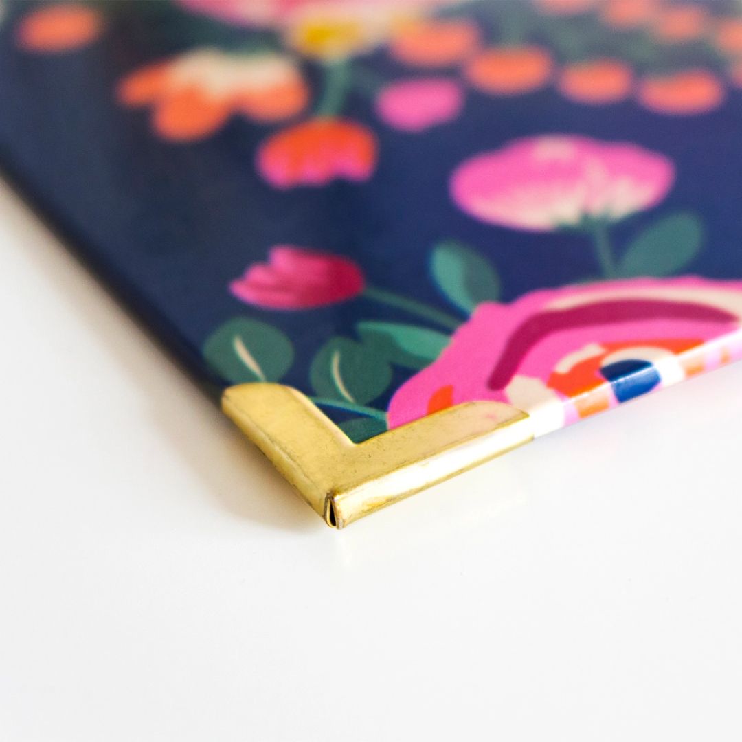 Clipboard- Vintage Florals on Blue Background
