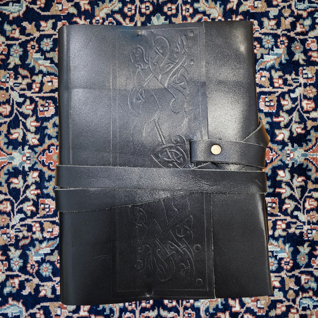 Handmade Black Leather Fieldnote Journal - Wordkind