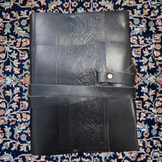 Handmade Black Leather Fieldnote Journal - Wordkind