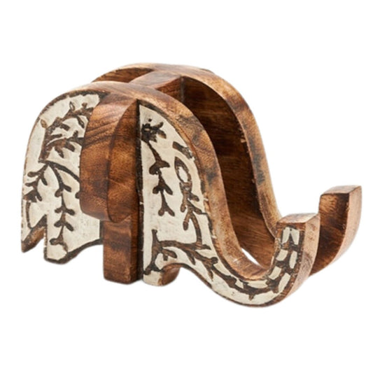 Elephant Hand Carved Cell Phone Stand - Wordkind