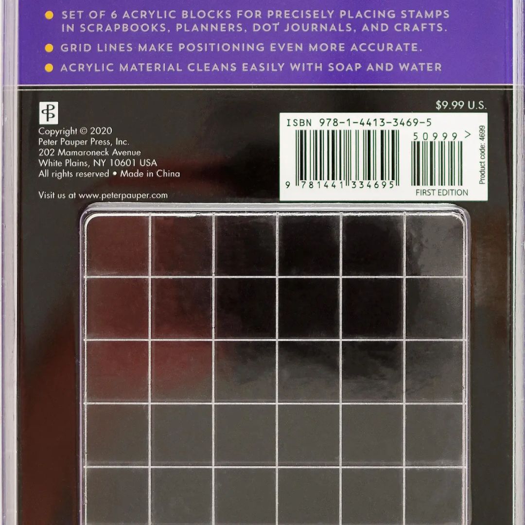 Studio Series Acrylic Block Stamp Set (6 clear blocks) - Wordkind