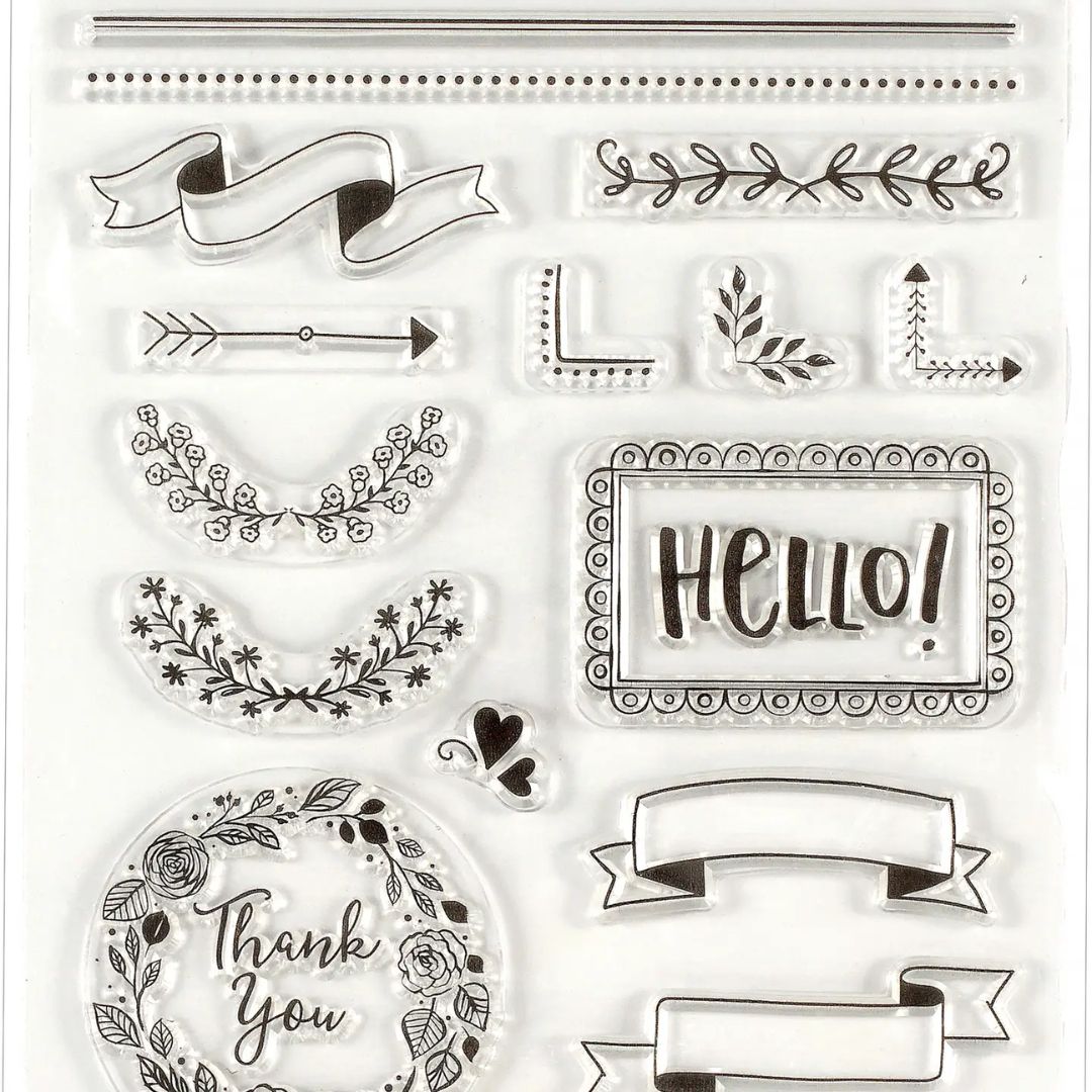 Borders Frames and Icons Clear Stamp Set - Wordkind