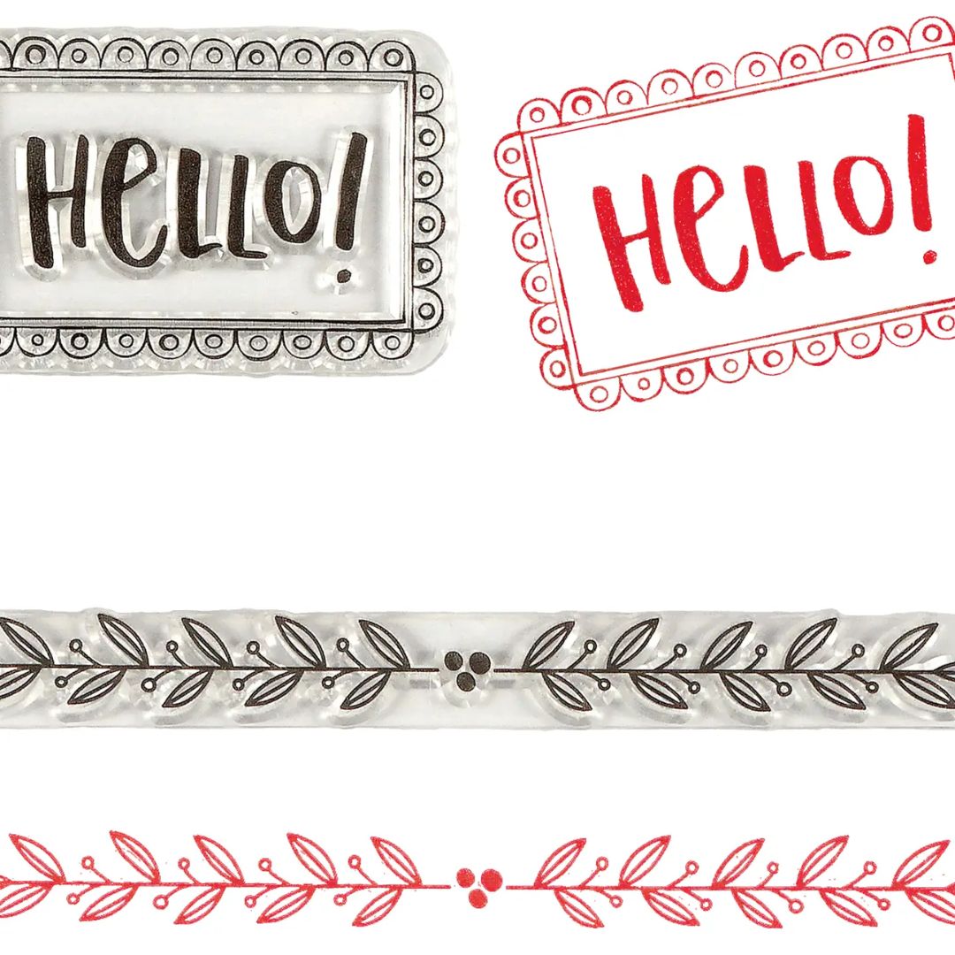 Borders Frames and Icons Clear Stamp Set - Wordkind