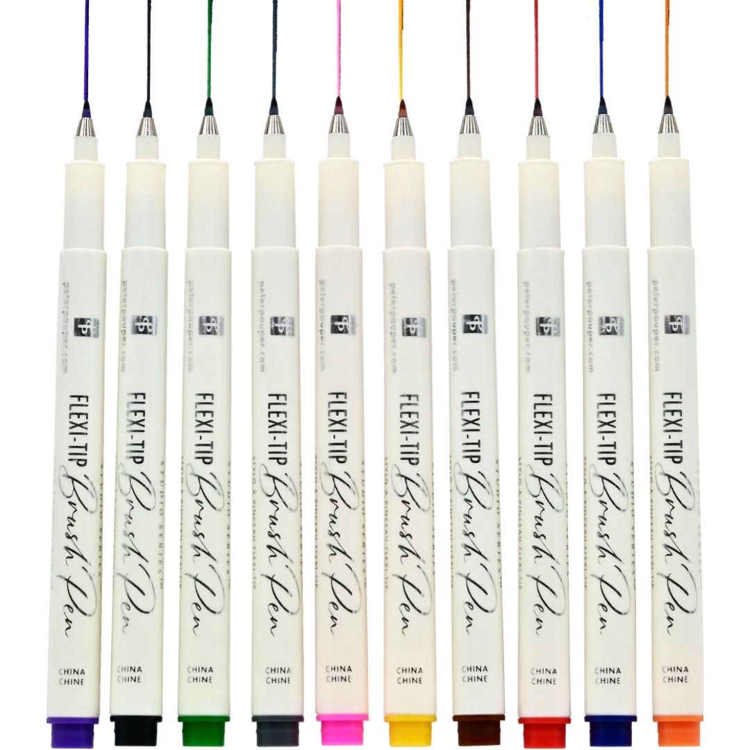 Flexi-Tip Brush Pens - Set of 10 - Wordkind