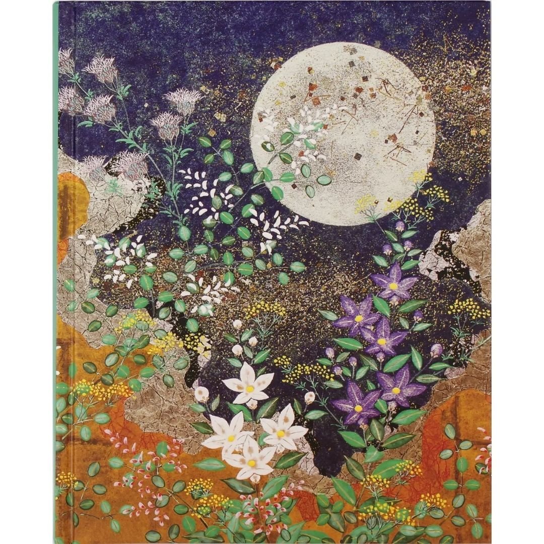 Autumn Moon wth Flowers Journal | Premium Lined Writing Notebook - Wordkind Stationery Boutique