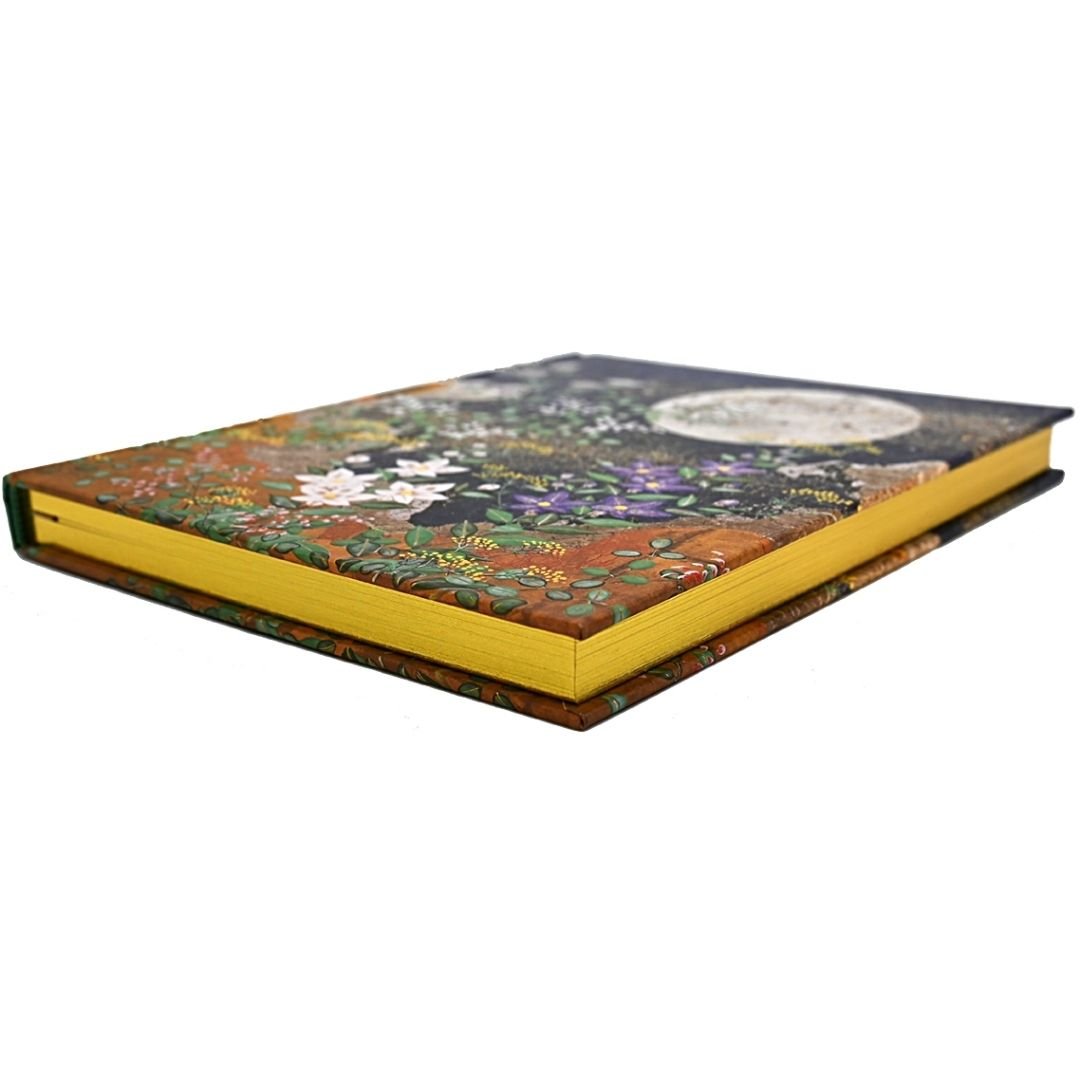 Autumn Moon wth Flowers Journal | Premium Lined Writing Notebook - Wordkind Stationery Boutique