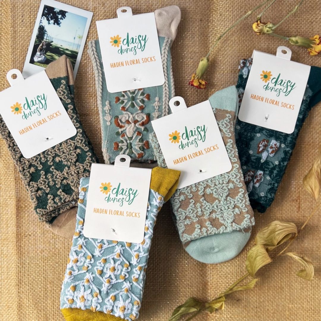 Bohemian Lace Floral Socks | Feminine Touch for Any Outfit - Wordkind Stationery Boutique