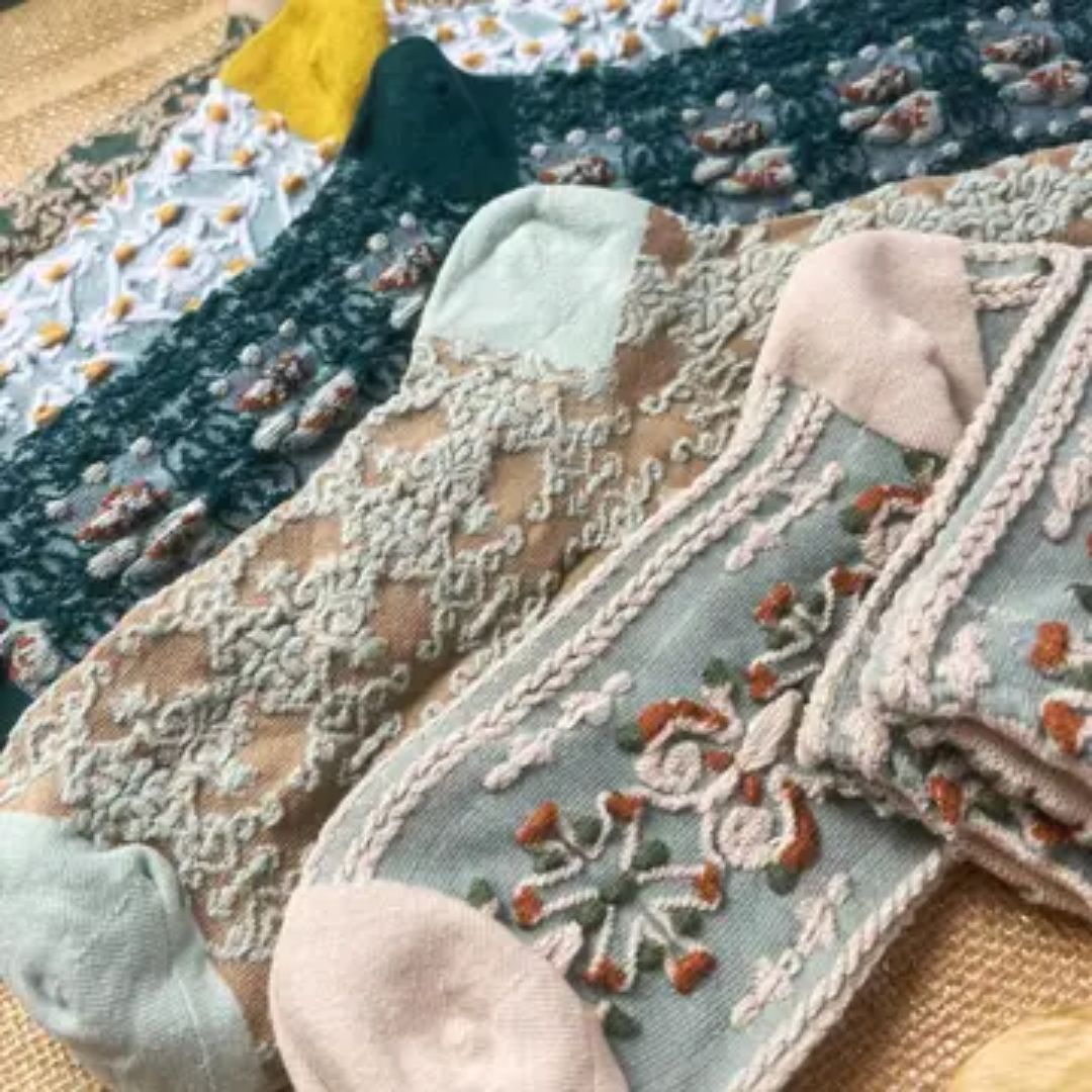 Bohemian Lace Floral Socks | Feminine Touch for Any Outfit - Wordkind Stationery Boutique