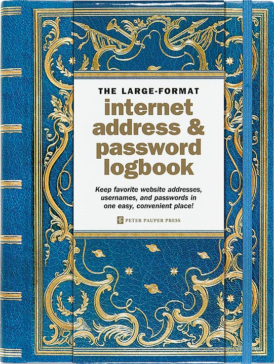 Celestial Large - Format Internet Address & Password Logbook (Faire) - Wordkind Stationery Boutique