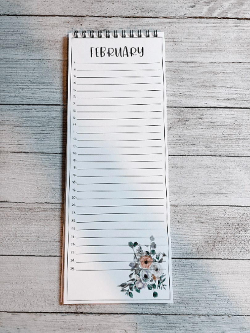 Elegant Perpetual Calendar – Floral Design, Made in Canada - Wordkind Stationery Boutique
