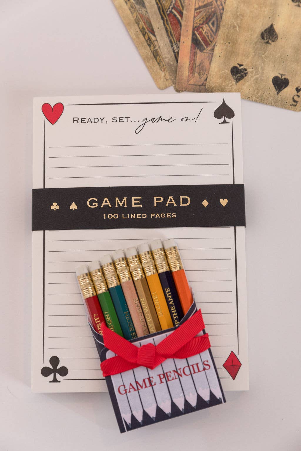 “Game On!” Game Night Notepad + Pencil Set – Karen Adams Designs - Wordkind Stationery Boutique