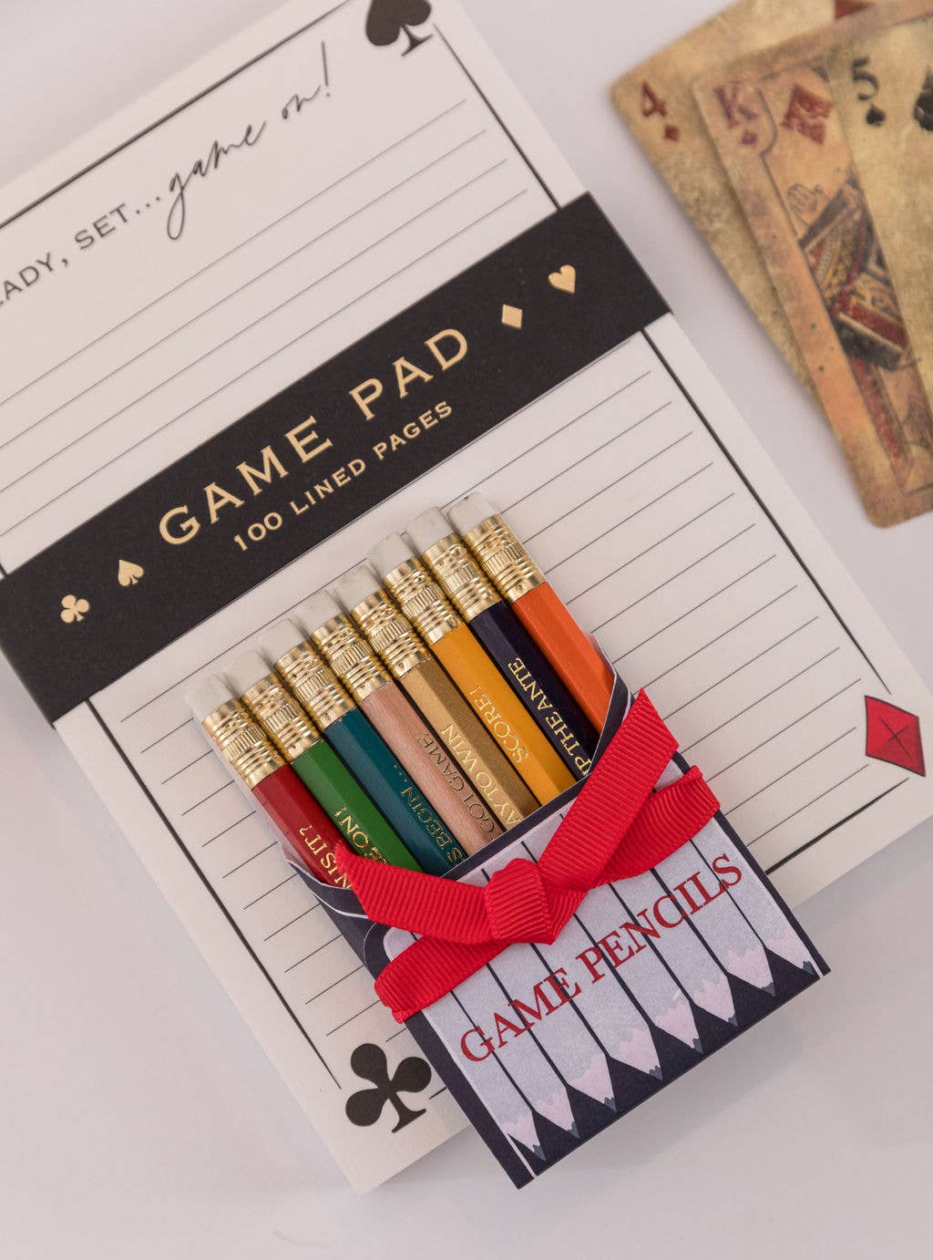 “Game On!” Game Night Notepad + Pencil Set – Karen Adams Designs - Wordkind Stationery Boutique