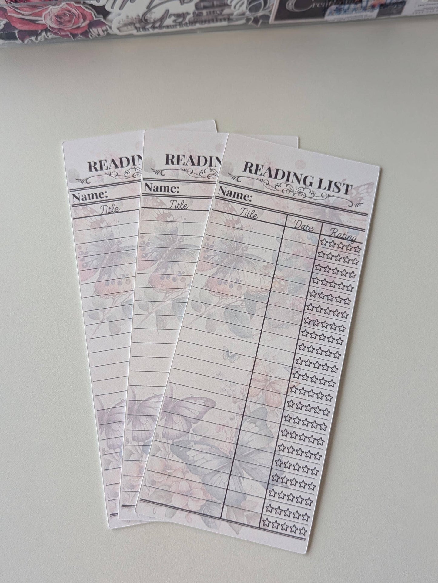 Handmade Vintage Butterfly Reading List Bookmark – Canadian Made - Wordkind Stationery Boutique