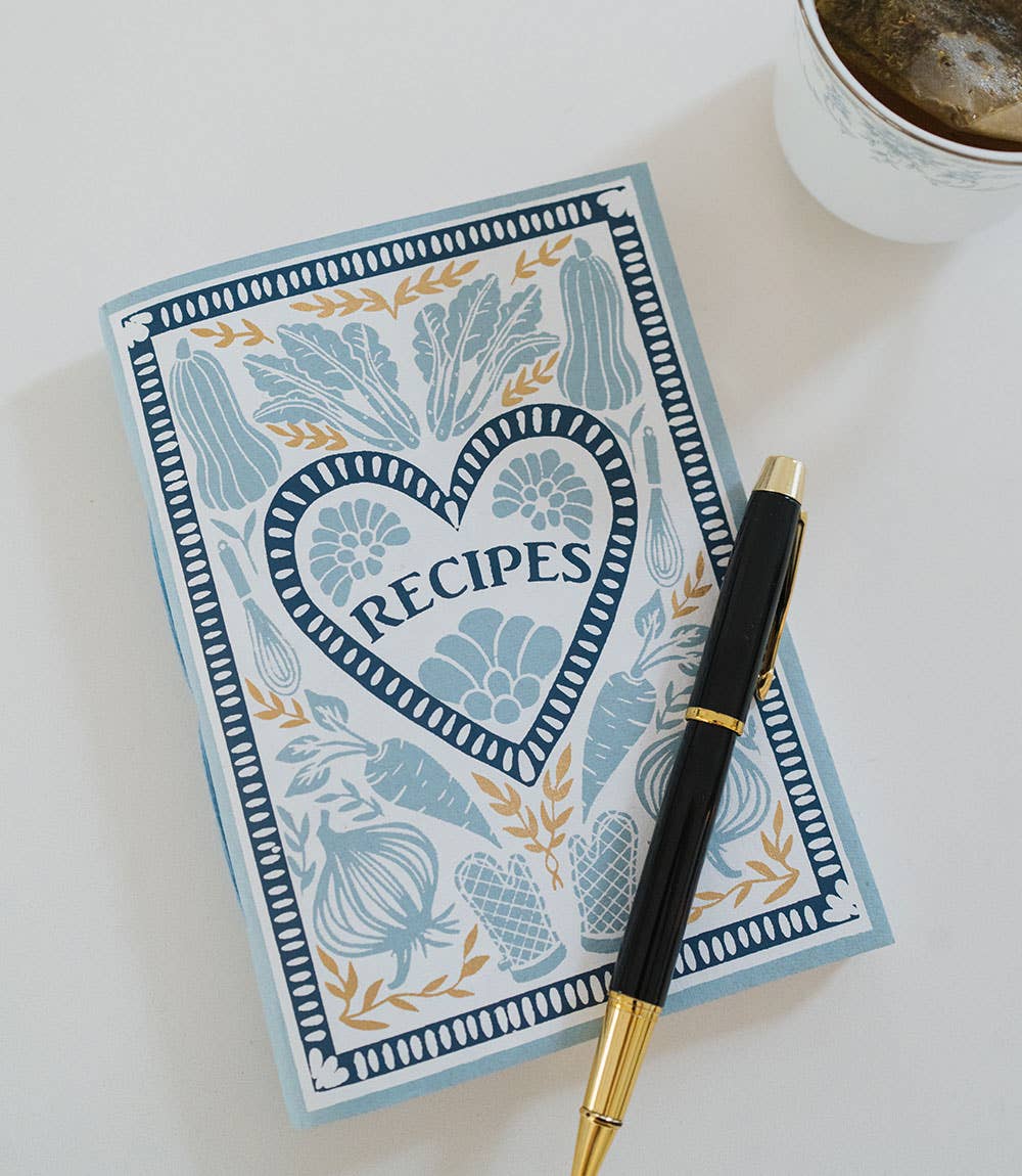 Khaana Recipe Journal Light Blue 5x7 - Recycled Paper - Wordkind Stationery Boutique