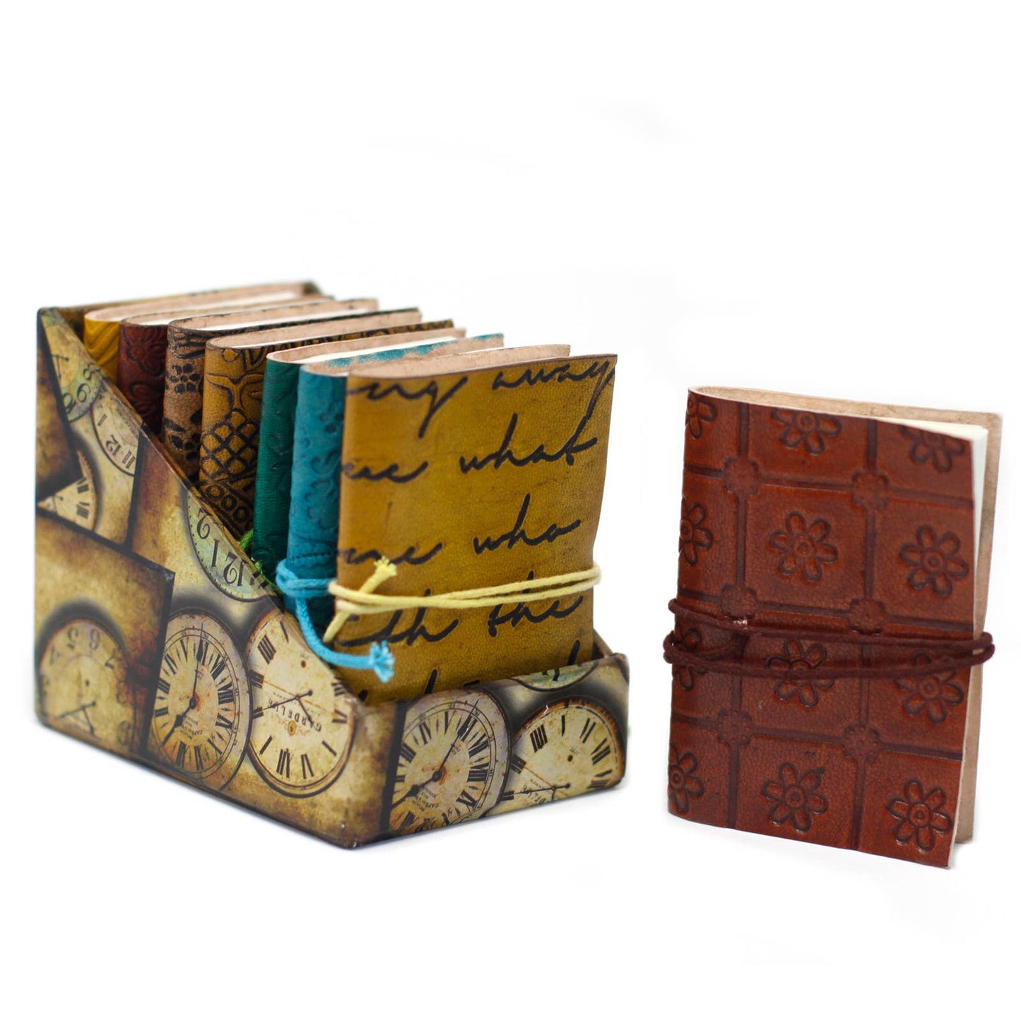 Mini Assorted Leather Notebooks (11.4x7.6cm) - Wordkind Stationery Boutique
