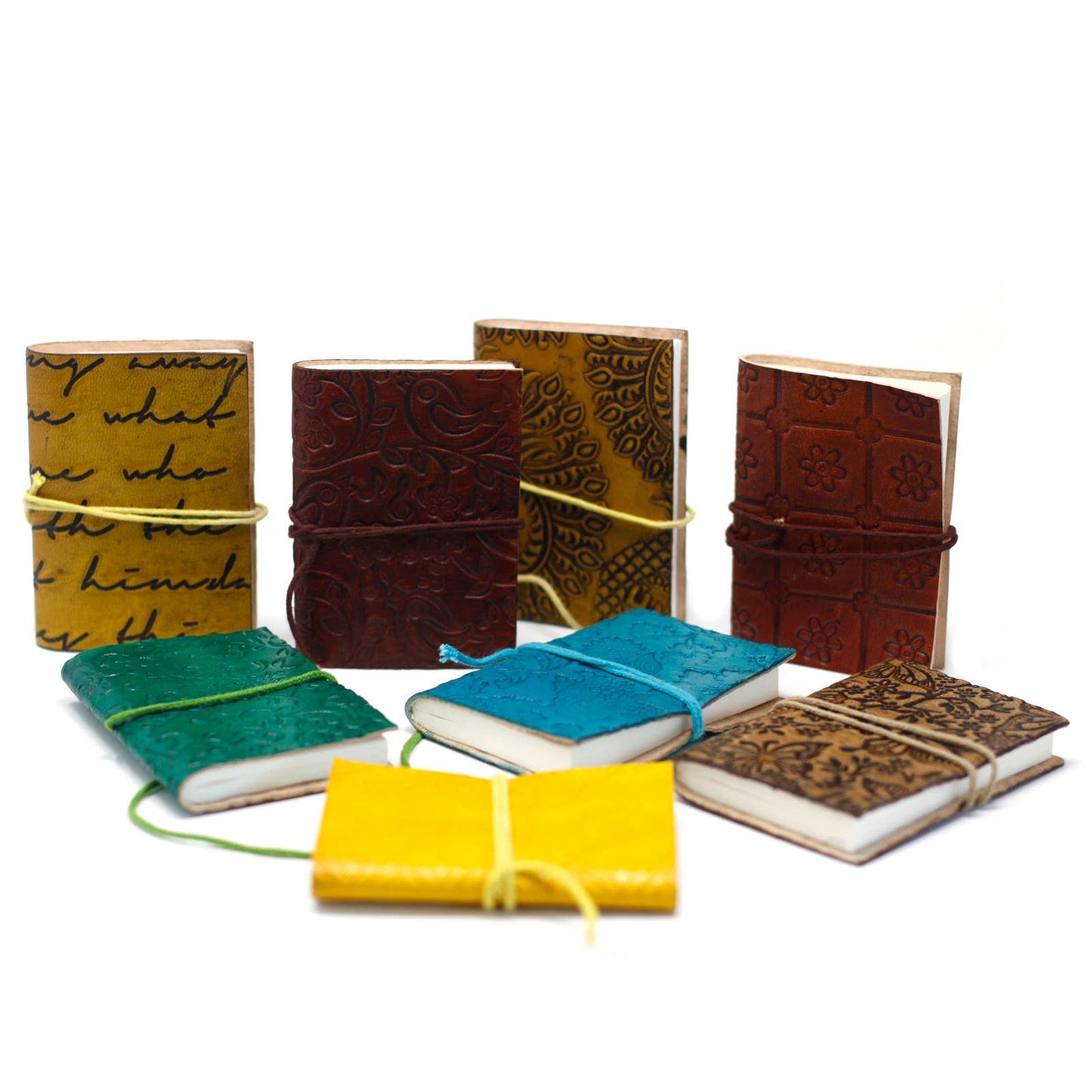 Mini Assorted Leather Notebooks (11.4x7.6cm) - Wordkind Stationery Boutique