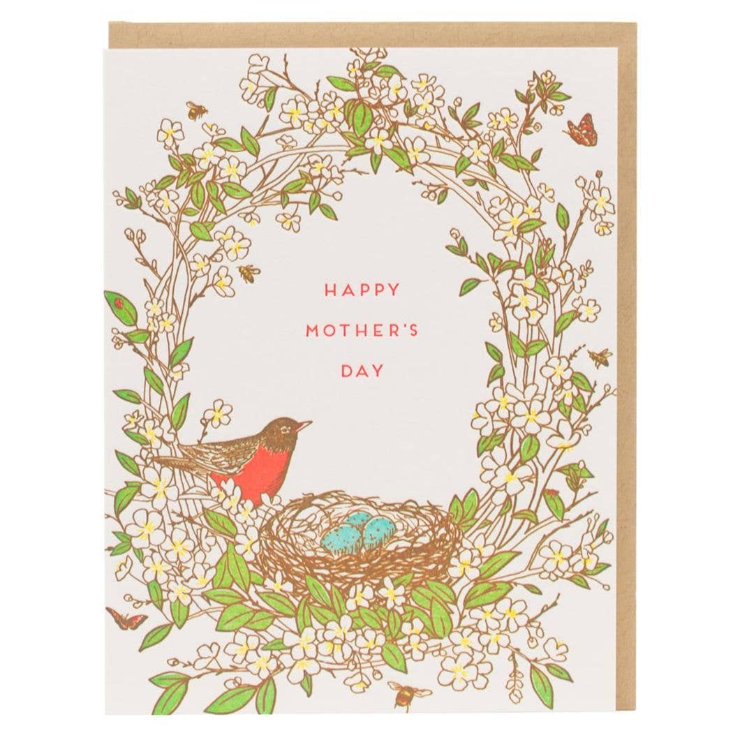 Mother's Day Robin Bird Nest Card - Wordkind Stationery Boutique