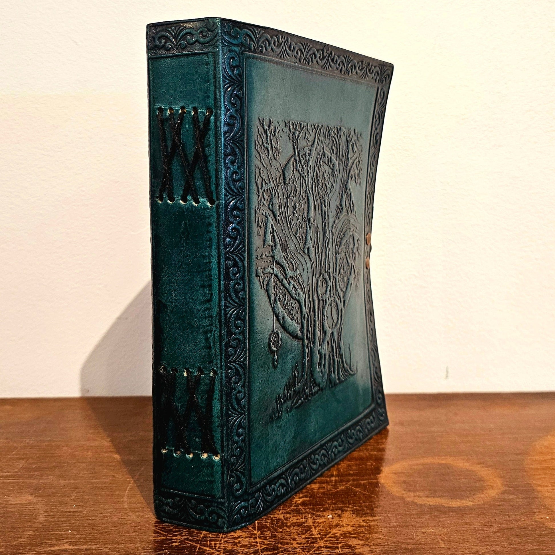 Oak Tree Green Leather Journal - Wordkind Stationery Boutique