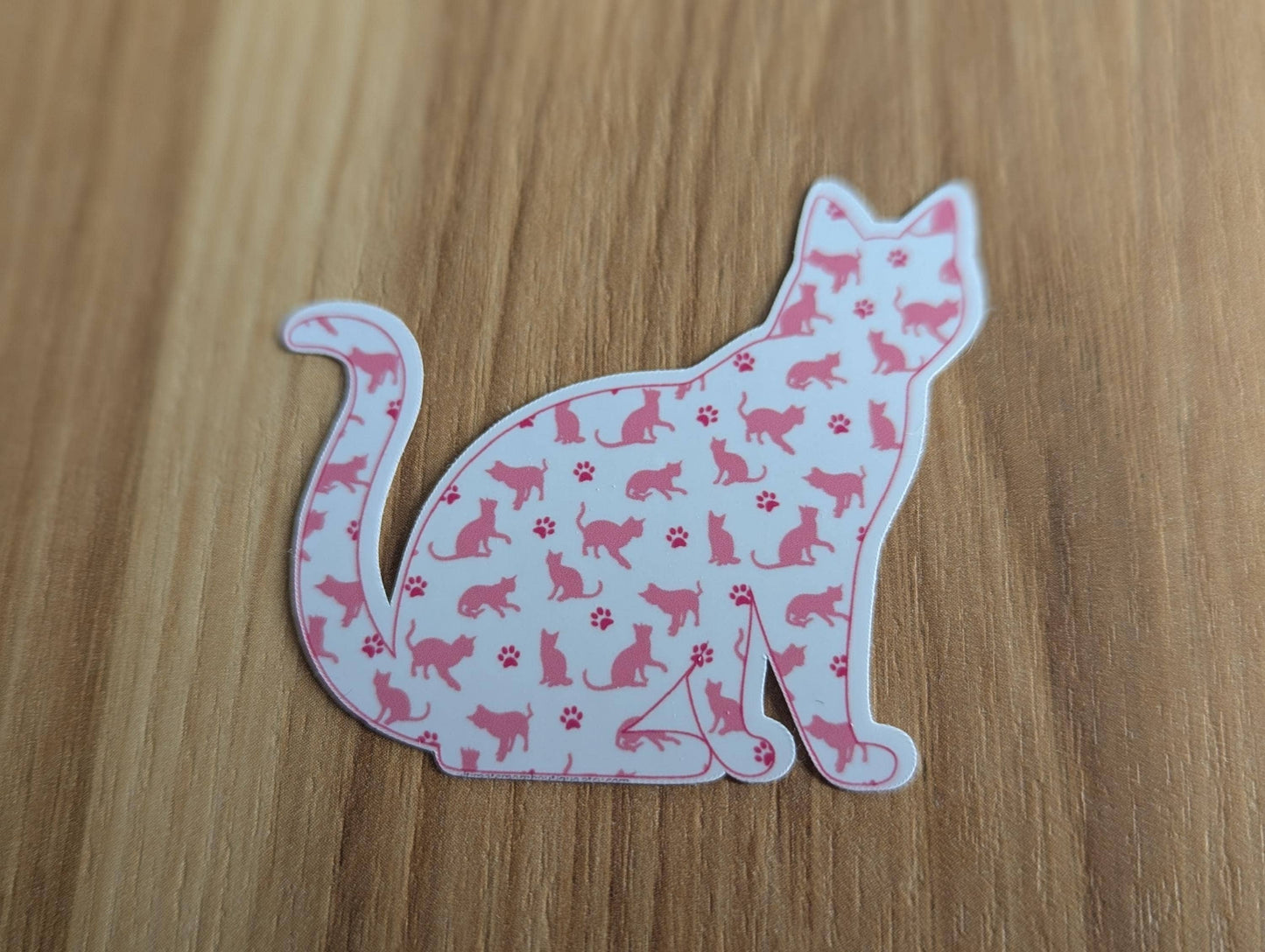 Pink Cat Silhouette Vinyl Sticker | Made in Canada - Wordkind Stationery Boutique