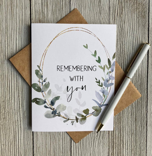 Remembering With You" Sympathy Card | Support Miscarriage & Infant Loss Charities | Made in Canada - Wordkind Stationery Boutique