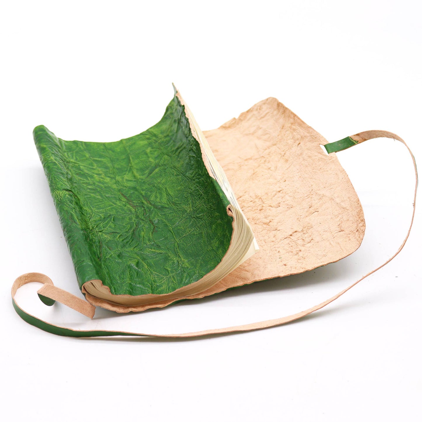 Rolled Leather Travel - Green (21x15cm) - Wordkind Stationery Boutique