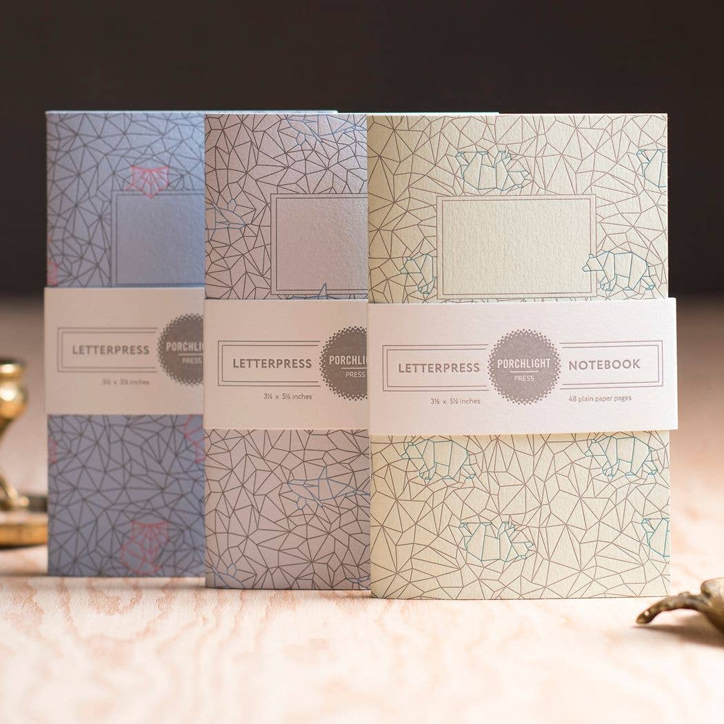 Set of 3 Origami Pocket Notebooks - Wordkind Stationery Boutique