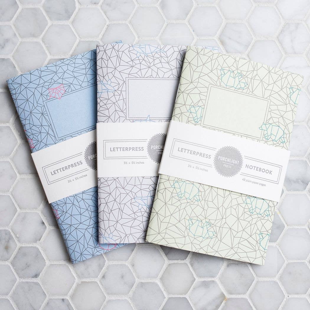 Set of 3 Origami Pocket Notebooks - Wordkind Stationery Boutique