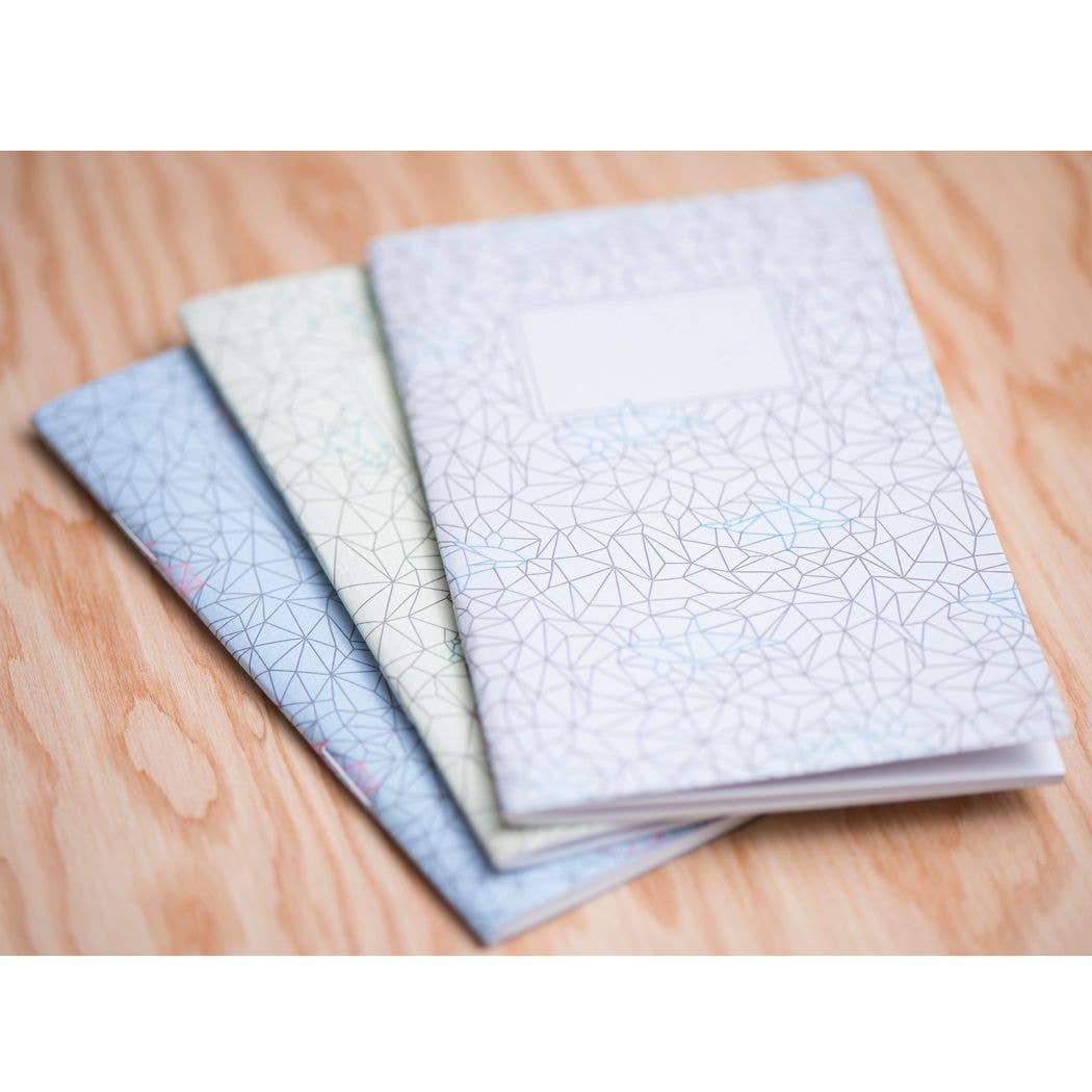 Set of 3 Origami Pocket Notebooks - Wordkind Stationery Boutique