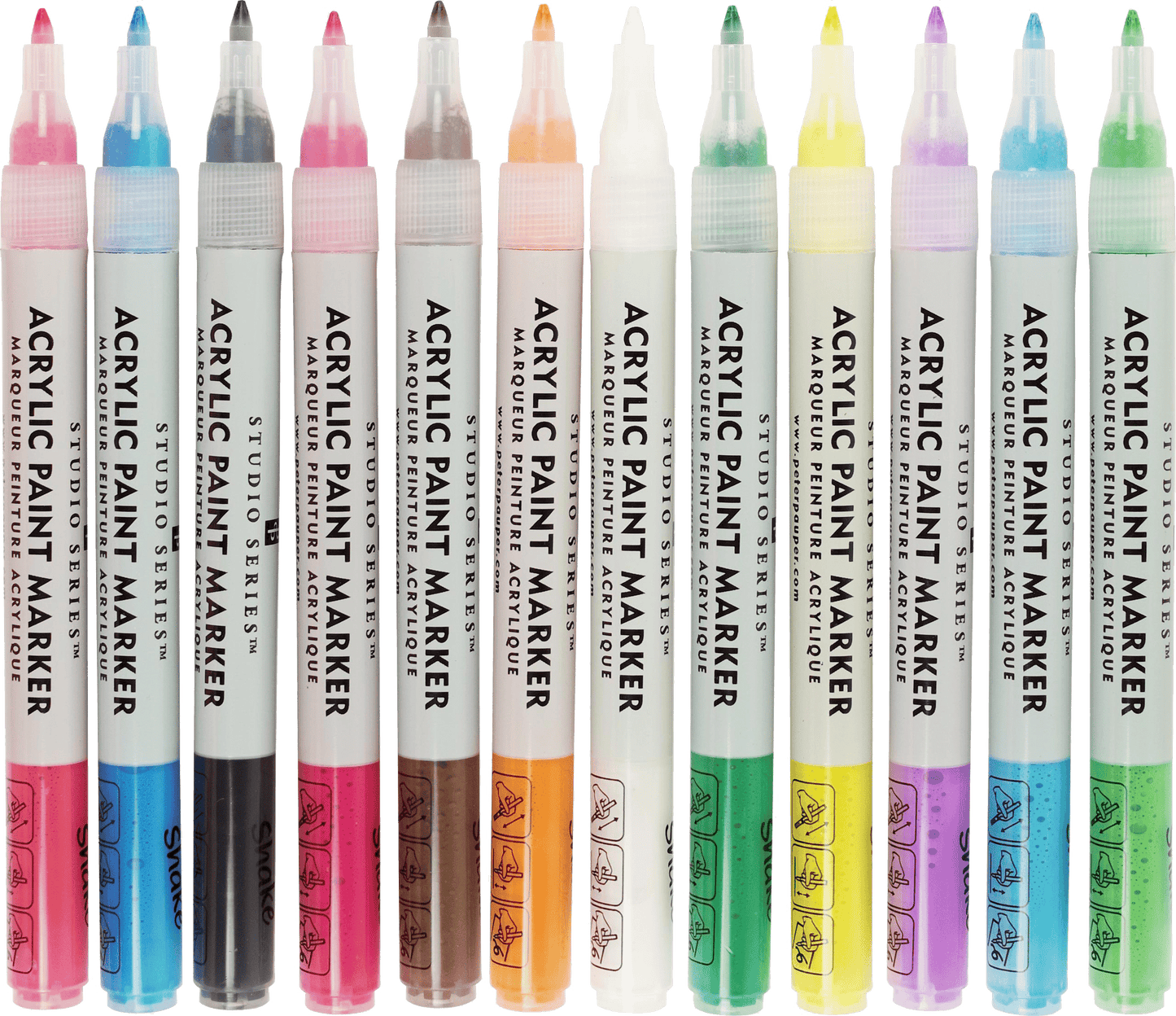 Studio Series Acrylic Paint Marker Set (12 - piece set) - Wordkind Stationery Boutique