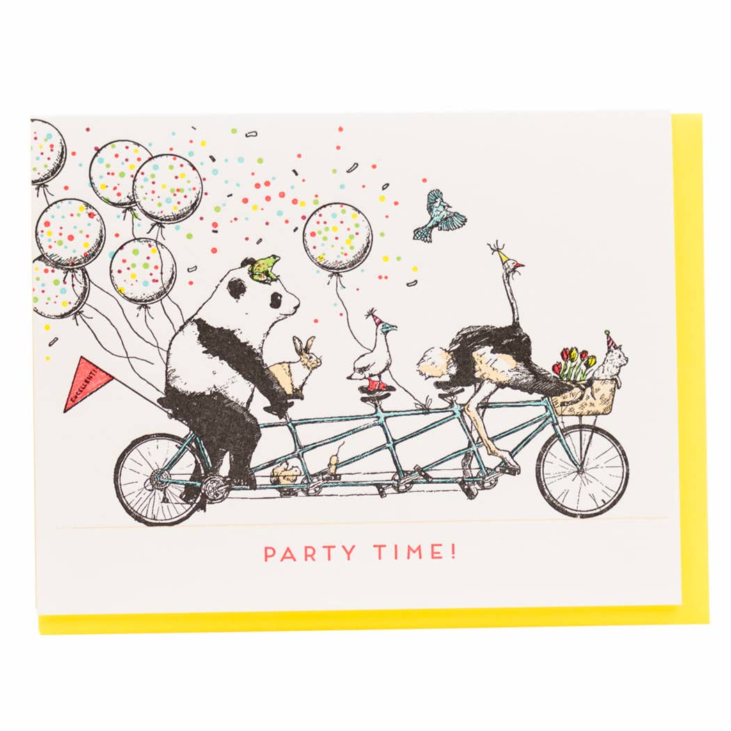Tandem Bike Party Card: Single Card - Wordkind Stationery Boutique
