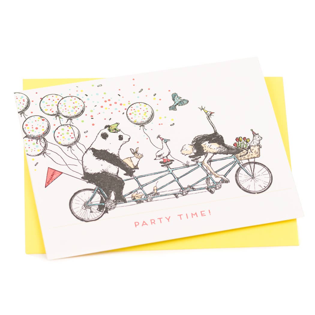 Tandem Bike Party Card: Single Card - Wordkind Stationery Boutique