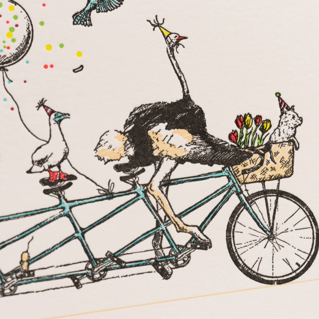 Tandem Bike Party Card: Single Card - Wordkind Stationery Boutique