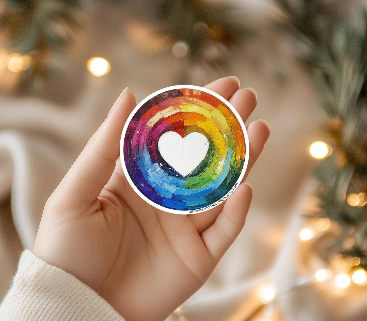 Vibrant Colourful Heart Vinyl Sticker | Made in Canada - Wordkind Stationery Boutique