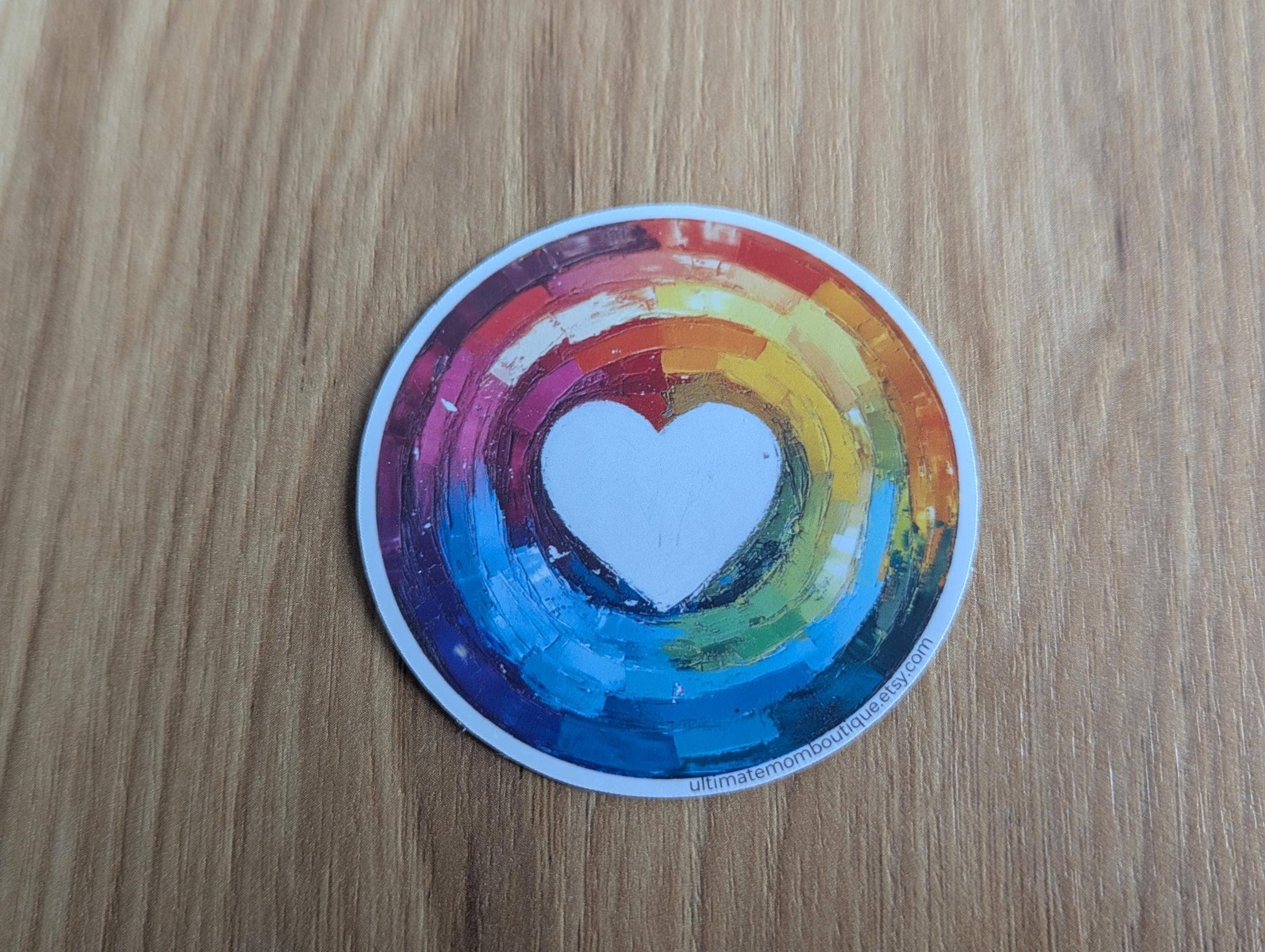 Vibrant Colourful Heart Vinyl Sticker | Made in Canada - Wordkind Stationery Boutique