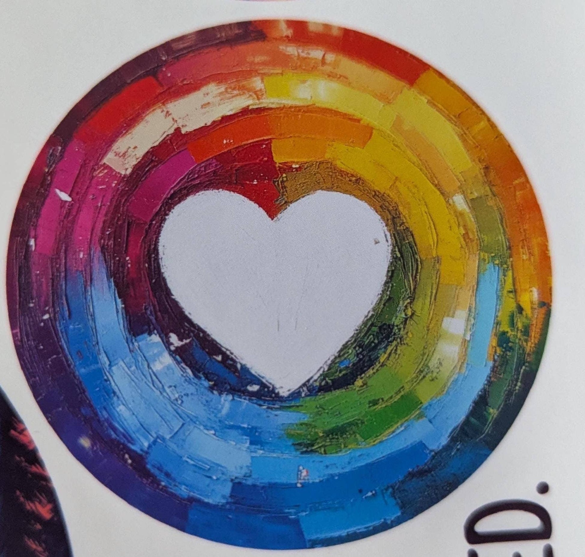 Vibrant Colourful Heart Vinyl Sticker | Made in Canada - Wordkind Stationery Boutique