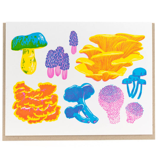 Vibrant Life Series - Fruiting Fungi Card: Single Card - Wordkind Stationery Boutique
