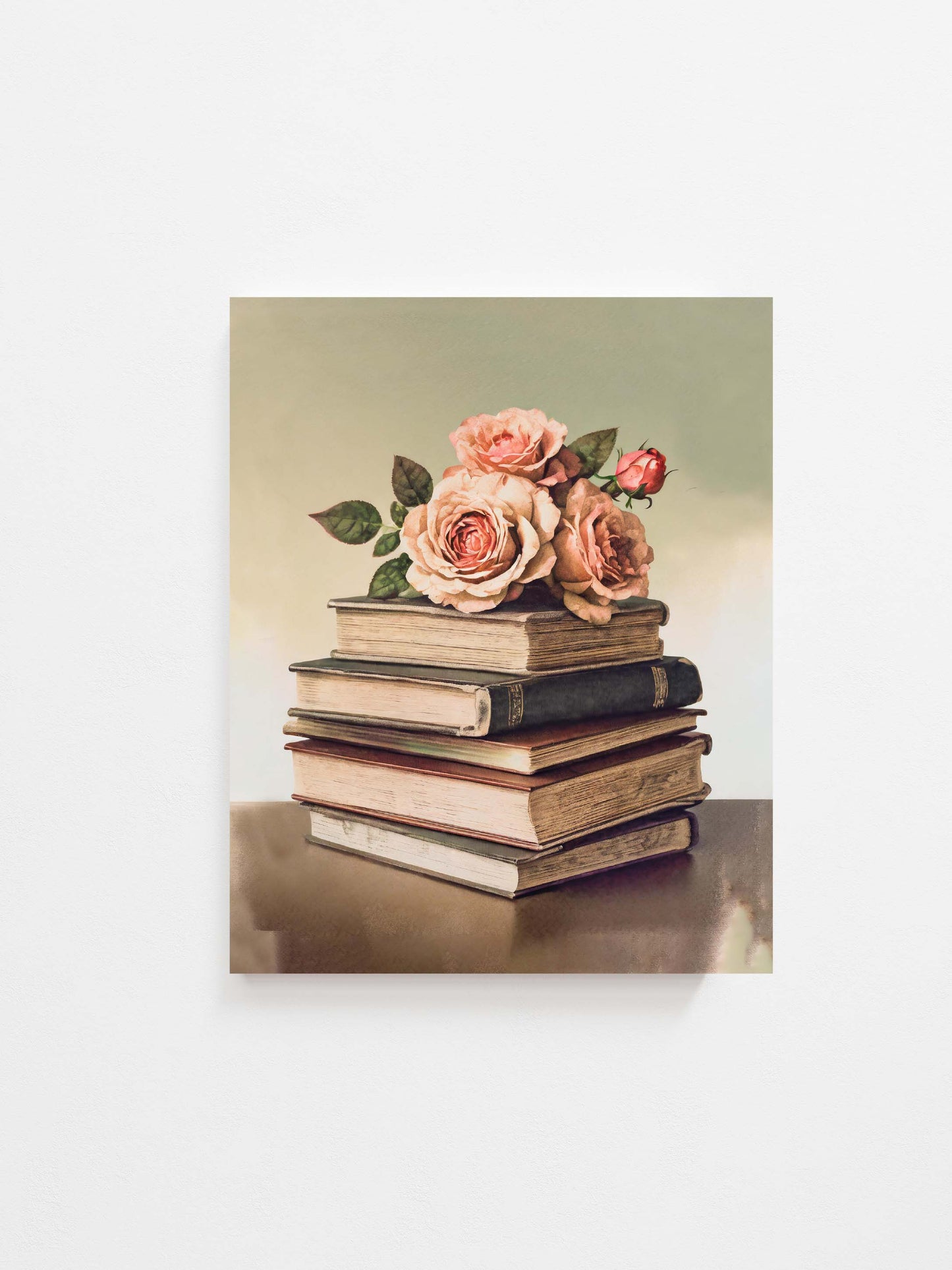 Vintage Books & Roses Art Print | Romantic & Nostalgic Decor | Made in Canada - Wordkind Stationery Boutique