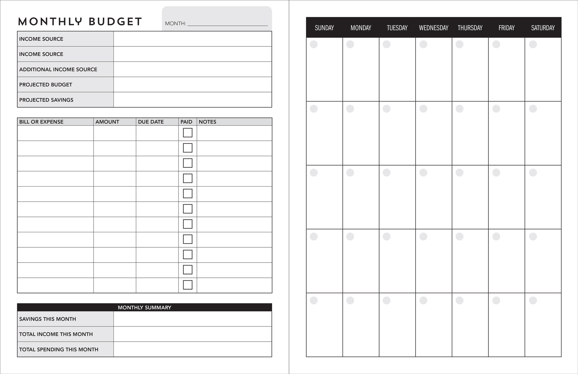 Weekly Budget Planner - Wordkind Stationery Boutique