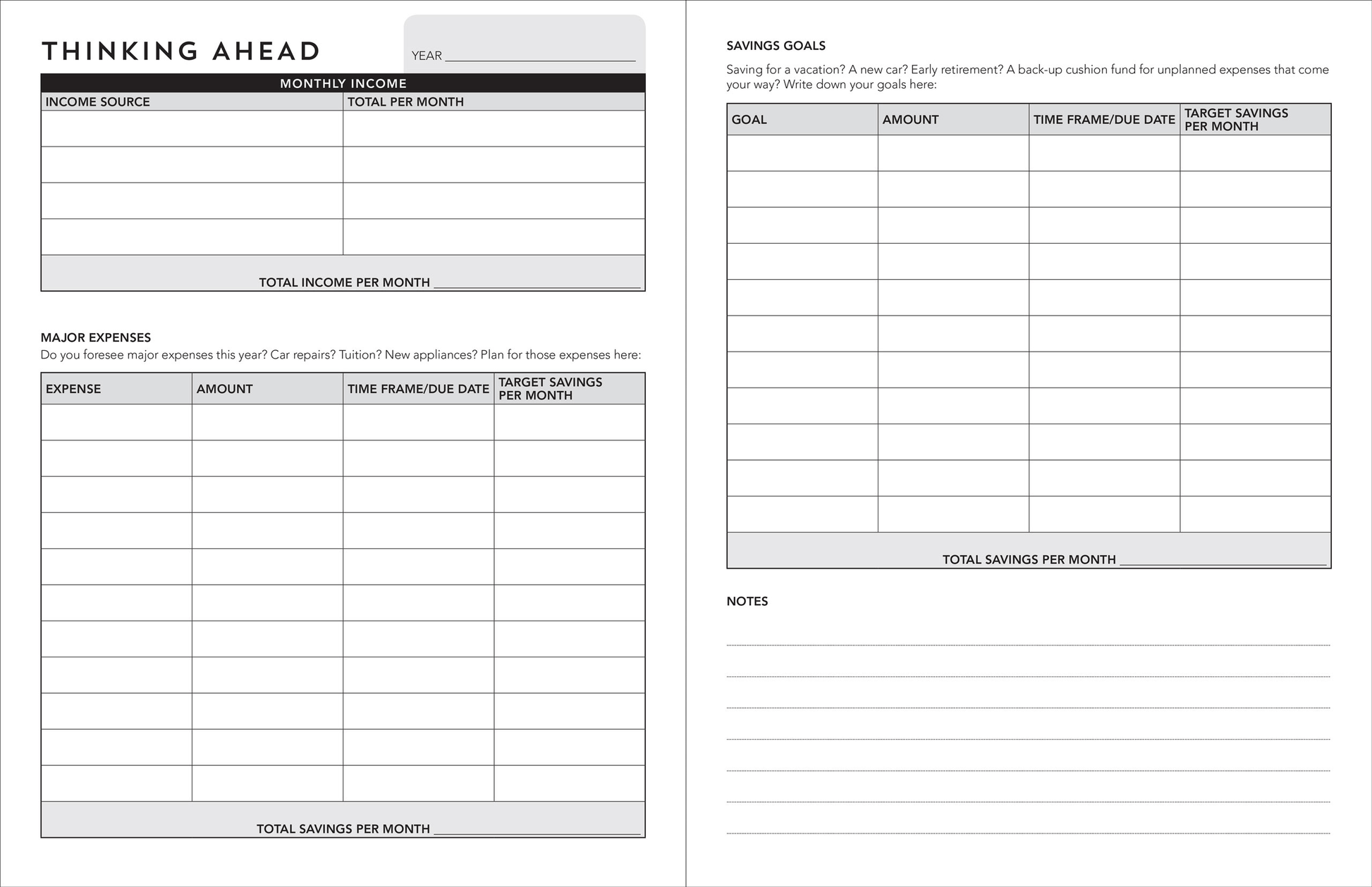Weekly Budget Planner - Wordkind Stationery Boutique