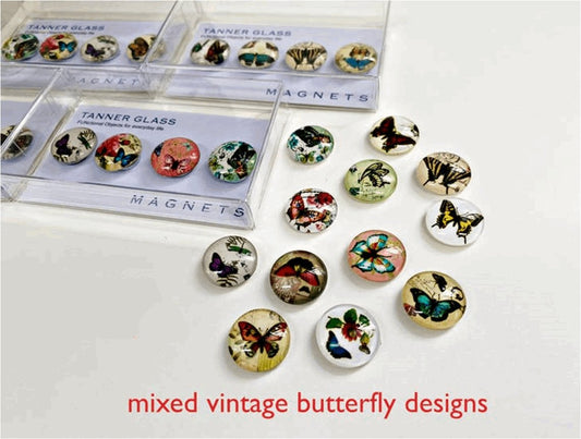 Colourful Handmade Vintage Butterfly Magnet Set - Wordkind
