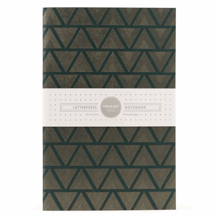 Green Foil-Stamped Dot-Grid Letterpress Notebook - Wordkind