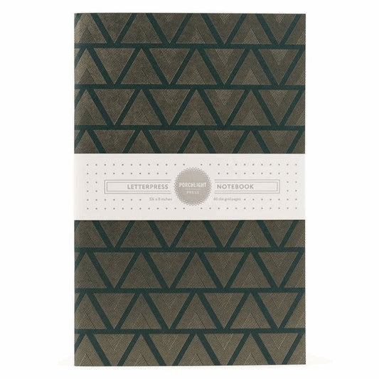 Green Foil-Stamped Dot-Grid Letterpress Notebook - Wordkind