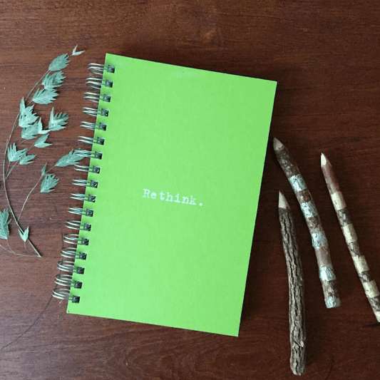 Eco-Friendly 6X9 "Rethink” Green Journal -Timeless Design - Wordkind